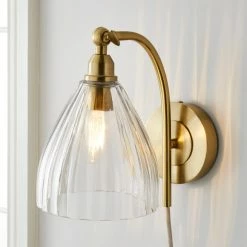 Best Sale 👏 Churchgate Churchgate Allexton Fluted Glass Wall Light 👍