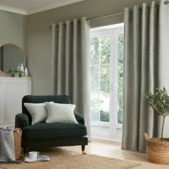 Budget 👍 Churchgate Churchgate Swithland Herringbone Sage Eyelet Curtains 🎁