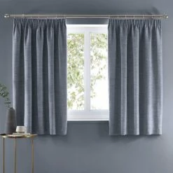 Hot Sale 🛒 Churchgate Churchgate Swithland Herringbone Ashley Blue Pencil Pleat Curtains ✨ -Household Products Shop 30768945 alt05